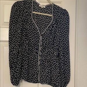 Max Studio Black and White Polka Dot Blouse